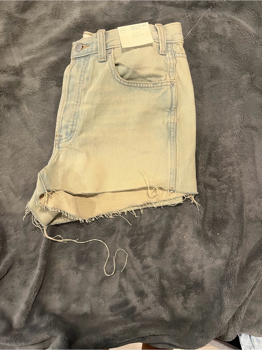 Target Light Wash High Waist Frayed Denim Shorts